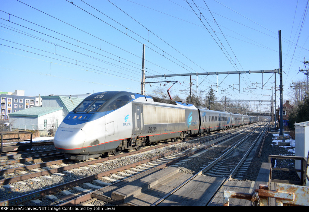 DC bound Amtrak Acela Train # 2205 doing 150 mph on Track 3